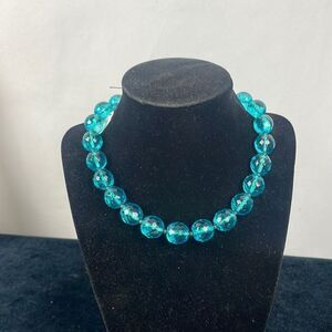 Vintage Rock Crystal Blue Necklace
